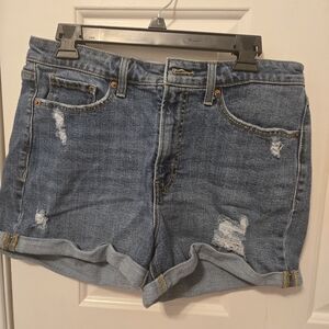 Old Navy Blue Jean Shorts Distressed High-Waisted